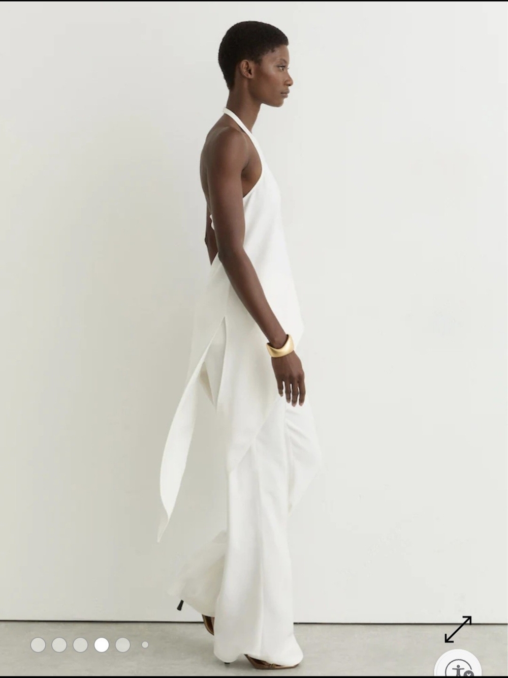 Reiss White Asymmetric Draped Halterneck 4 $195 - Picture 4 of 7